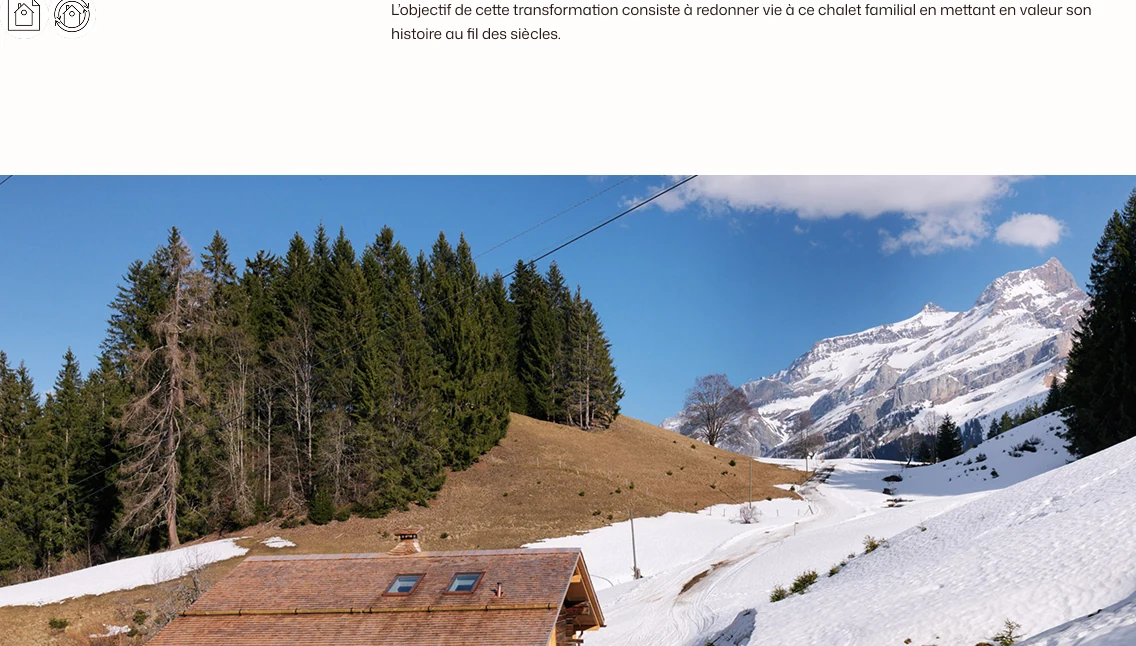 Chalet dans un paysage enneigé aux Diablerets